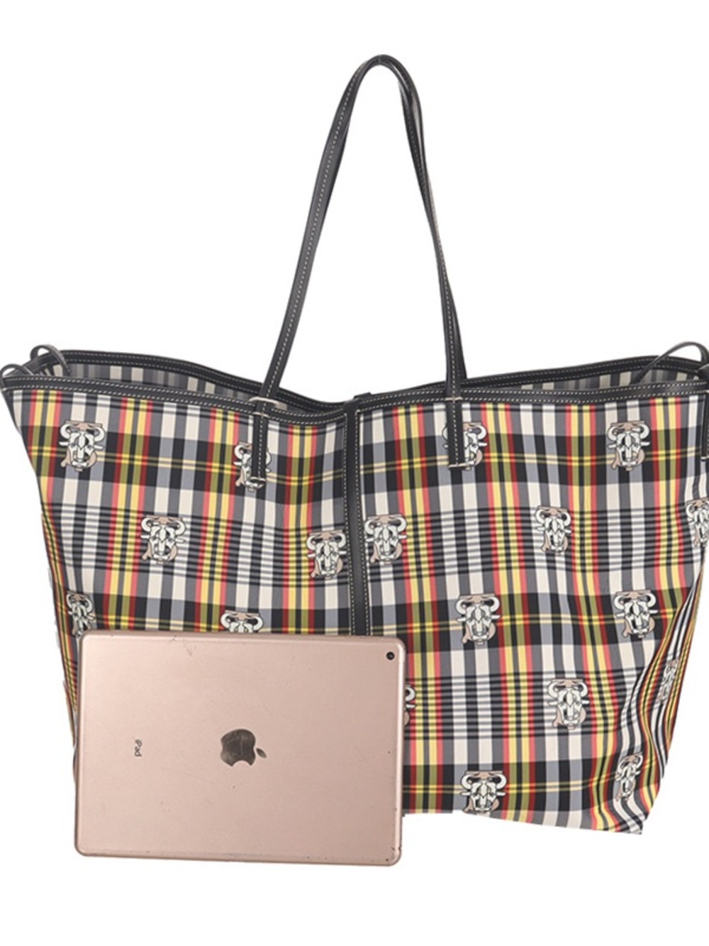 ♥️Burberry Elegant Giant Tartan Plaid Large Tote Bag with Contrast Trim♥️ - Picture 3 of 14
